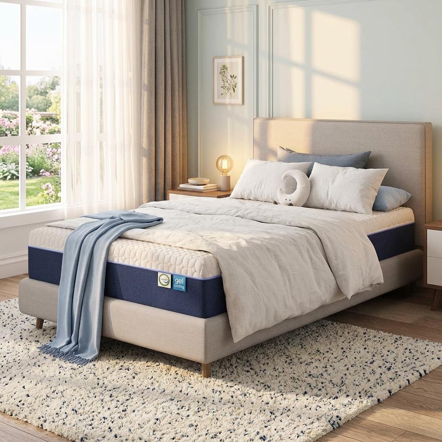 Gelsea 6 inch medium firm mattress in guest room