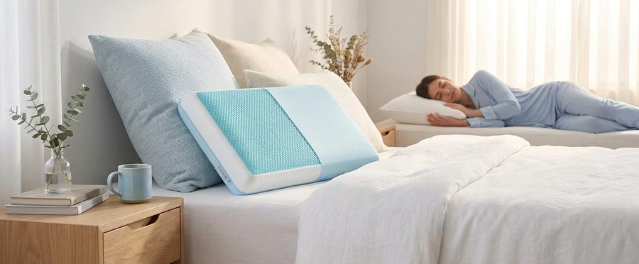 Gelsea cooling gel pillow on nightstand
