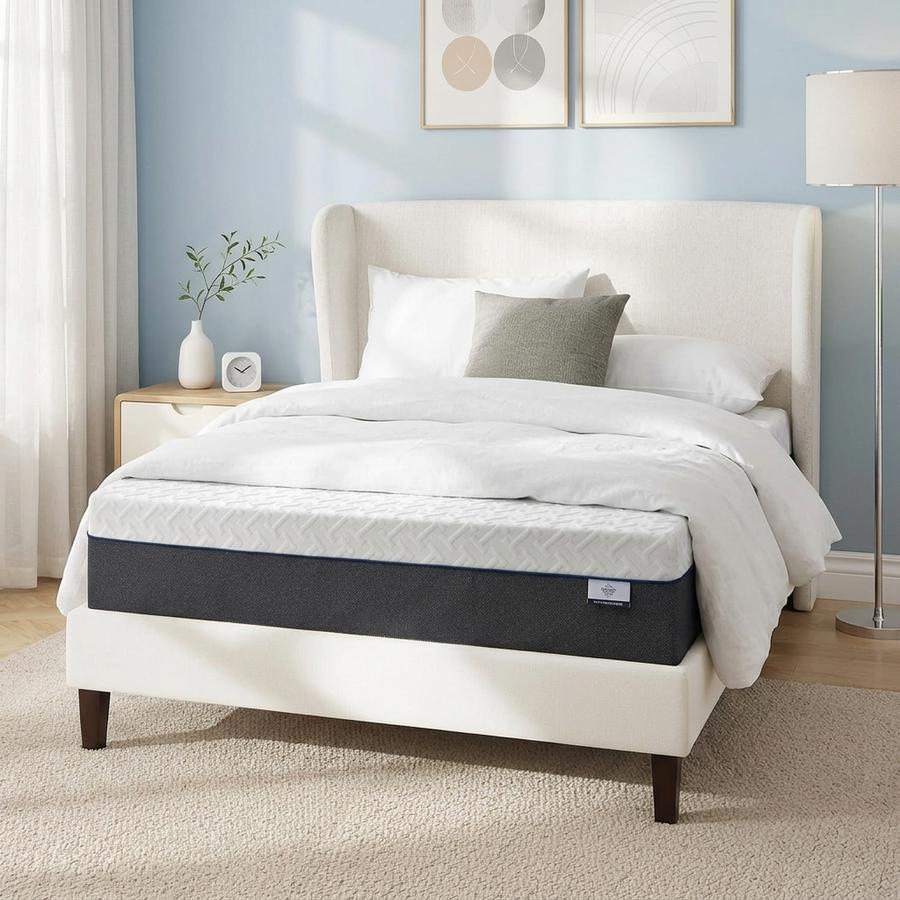 Gelsea 10 inch full green tea mattress in bedroom